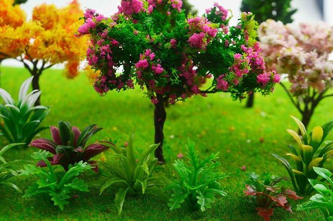 MOMOONNON 28 Pcs Miniature Fairy Garden Tree Plant Ornament, Mixed Model Trees - Image 4