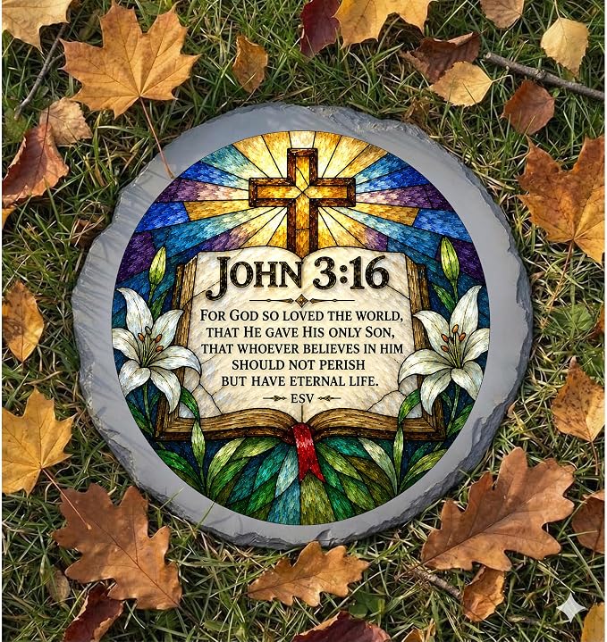 Magnolia Garden 10-Inch John 3:16 Scripture Stepping Stone - Image 6
