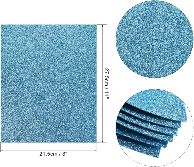 uxcell Blue Shiny EVA Foam Sheets 11 x 8 Inch 2mm Thick - Image 2