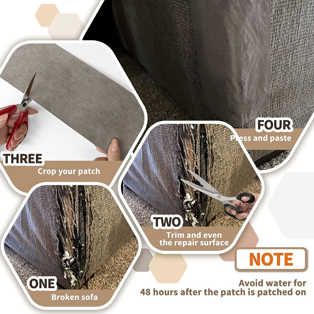 Velvet Repair Patch, Self-Adhesive Flannel Fabric Patch, Multi Colors, Microfiber Patch，Can be Used to Patch Sofas, Car Seats, Handbags, Jacket Holes and Tears (Black)