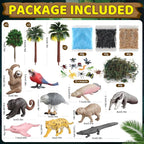 37PCS Rainforest Animals Figures Toys Set, Rainforest Diorama Supplies Include - Image 3