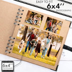 Bstorify Square Scrapbook Photo Albums 36 Pages Brown Thick 200gsm Kraft Paper - Image 4