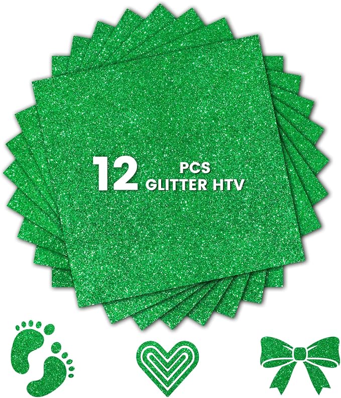 Glitter HTV Heat Transfer Vinyl, Sparkle HTV Compatible by Unknown