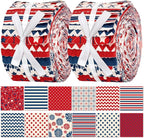Hosuly 40 Pcs Patriotic Fabric Red White and Blue Fabric American Flag Star by Hosuly