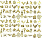 WOCRAFT 60pcs Antique Gold Halloween Bracelet Charms by WOCRAFT