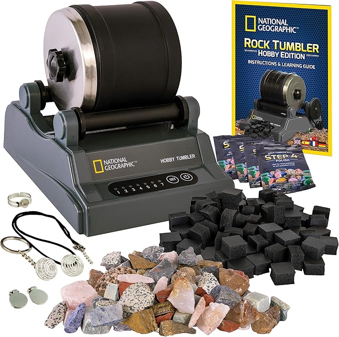 National Geographic Hobby Rock Tumbler Kit – Durable Leak-Proof Rock Polisher by BlueMarbleToys
