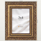 eletecpro 3x4 Vintage Picture Frame, Glass Cover, Bronze Gold, Horizontal or - Image 3