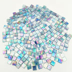 1.1 LB Ice Jade Mosaic Tiles, 0.59“ Square Glass Mosaic Pieces - Image 3