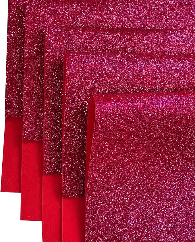 Glitter Felt Fabric, 8 x12 inches Felt Square Glitter - Image 4