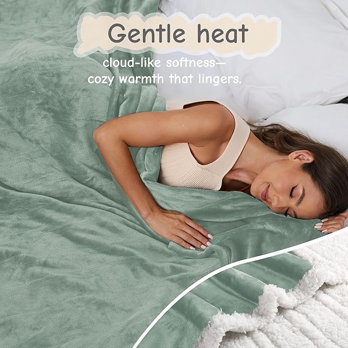 Electric Heated Blanket Queen Size 84"x90", Soft Flannel - Image 3