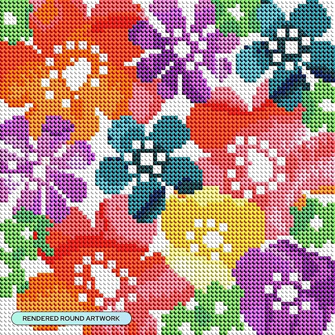 DIAMOND ART CLUB Bold Flowers Diamond Painting Kit, Fun DIY Crafts - Image 2