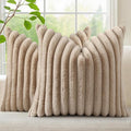 decorUhome Cozy Faux Fur Throw Pillow Covers 12x12 Set of 2 Decorative Soft by decorUhome