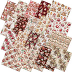 HunnmingRe 20 Pcs 10''x10'' Christmas Gingerbread Man Quilting Fabric Square by HunnmingRe