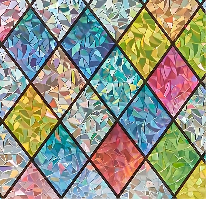 Sunbaby Window Privacy Film Stained Glass Decorative Rainbow Window Cling by SUNBABY
