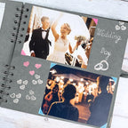 Bstorify Square Scrapbook Photo Albums 60 Pages Grey Thick Paper, Metal Corners - Image 4