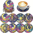 EWJRNSF 8 PCS Diamond Art Coasters Kit, Small Diamond Painting Coasters by EWJRNSFDiamondPainting