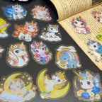 50Pcs Clear Gold Stamp Unicorn Stickers - Image 3