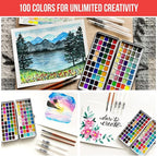 Watercolor Paint Set with 100 Bright Colors: - Image 2