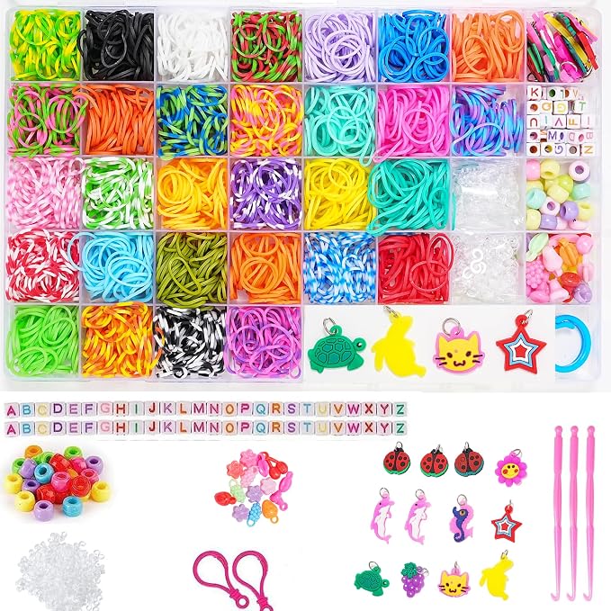WAOYER 2500+ Rubber Band Bracelet Kit, Loom Bracelet kit, 30 Colors Friendship by WAOYER