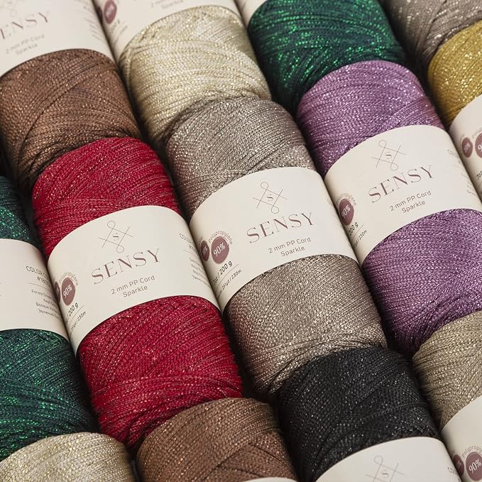 2 Pack of Sensy Premium 2mm 251 Yards Sparkle Polyester Rope 90% Polypropylene - Image 7