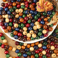 DAHI 500PCS Colorful Wooden Beads 10mm Assorted Macrame Wooden Loose Spacer by DAHI