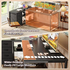 PRAISUN 61" L Shaped Desk with Power Outlets & USB-C Port, Reversible Computer - Image 6