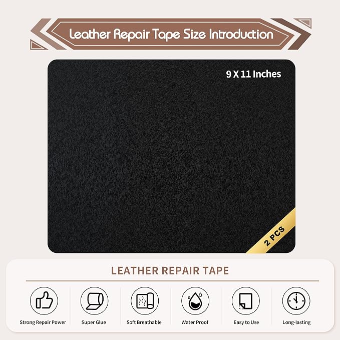 KING MOUNTAIN Leather Repair Patch, 2 Packs 9 x 11 Inches self Adhesive Leather - Image 4