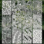 Texture Stencils for Crafts Reusable 12Pcs Stencils | DIY Art Painting Stencil by Unknown