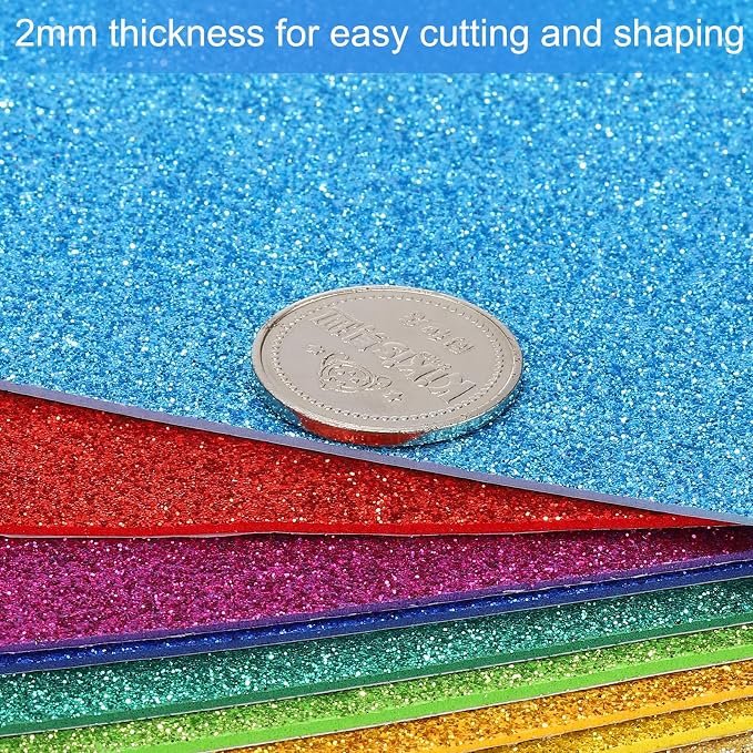 PATIKIL Black Shiny EVA Glitter Foam Sheet 11.8 x 7.9 Inch 2mm Thick - Image 4