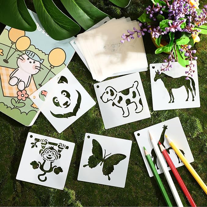 Augshy 56 Pcs Animal Stencils for Painting Craft Drawing Templates for Kids | - Image 4