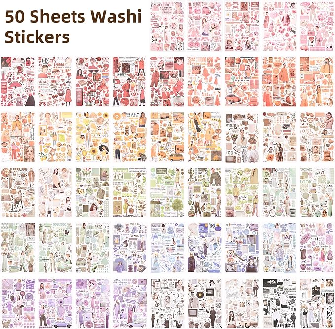 Vintage Washi Stickers for Scrapbooking, Scrapbook Stickers for Junk Journals - Image 3