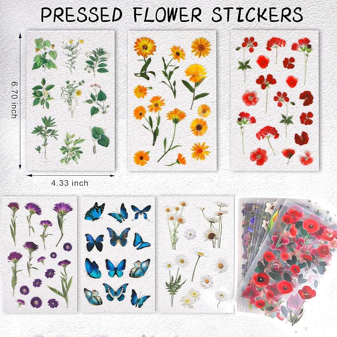 Arme Flower Stickers for Scrapbooking, Decorative Floral Stickers, Small Flower - Image 2