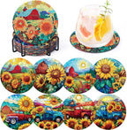 Flowers Diamond Art Painting Coasters Kit by GOHDODD