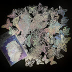 Yoksas 100Pcs Holographic Glitter Butterfly Stickers by YOKSAS