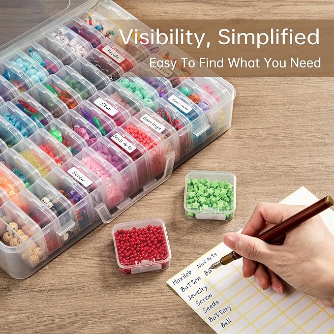 Bead Organizer Box, 60 Pack Small Clear Storage Boxes - Image 4