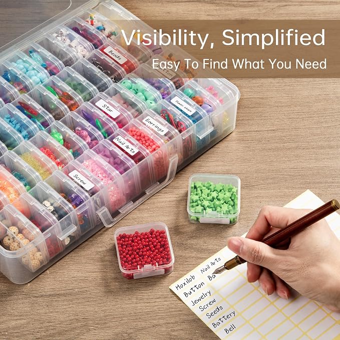 Bead Organizer Box, 120 Pack Small Clear Storage Boxes - Image 3