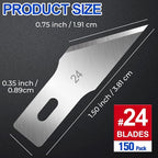 DIYSELF 150 PCS Hobby Knife Replacement Blades, #24 Sharp Exacto Knife Blades - Image 2