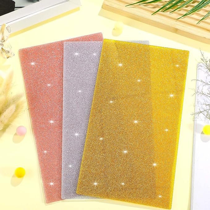 Amyhill 3pcs Glitter Acrylic Sheets, 1/10" Thick, 6.3 x 11.4 in | 2.5 mm Cast - Image 6