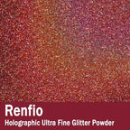 Renfio Holographic Ultra Fine Glitter Powder Metallic Resin Glitter 2.11 Oz PET - Image 2