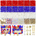Redtwo 4th of July Red White and Blue Clay Beads Bracelet Making Kit by Redtwo