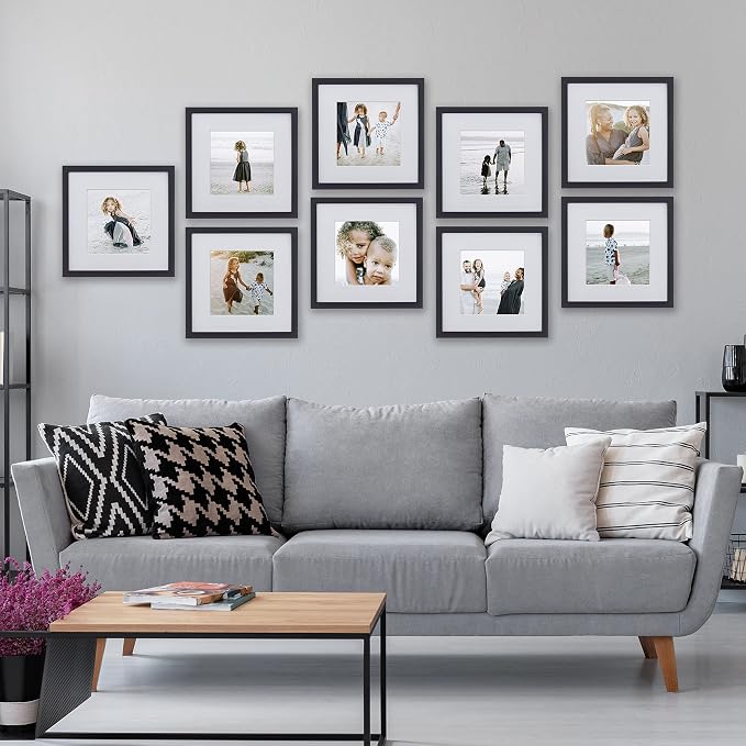Sheffield Home 9 Piece Gallery Wall Frame Set, 12x12 in. Matted to 8x8 in. - Image 6