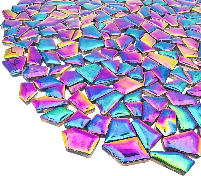 1.1lb Ceramic Mosaic Tiles, Mixed Colour Ceramic Mosaic Pieces - Image 4