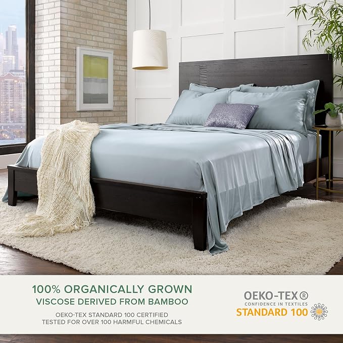 Pure Bamboo Queen Sheets, Genuine 100% Organic Viscose Derived from Bamboo Bed - Image 2