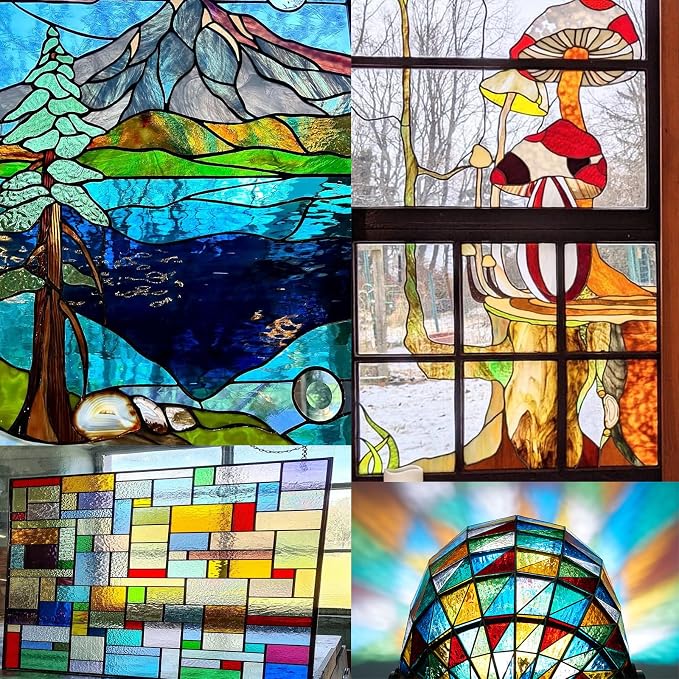 Colorful Stained Glass Scraps, Transparent Glass Mosaic Tiles - Image 6