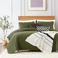 Olive Green Cloud King Size Quilt Bedding Sets by ROARINGWILD