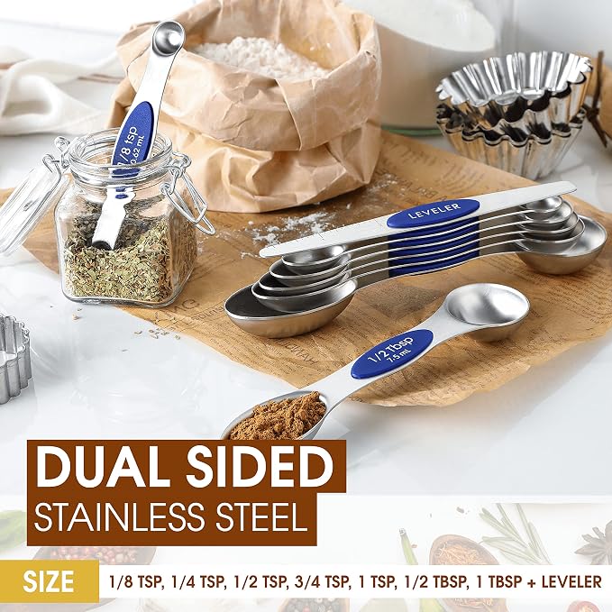 Spring Chef Stainless Steel Magnetic Measuring Spoons Set of 8 - Image 4
