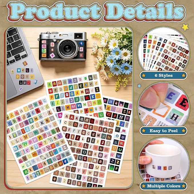 2608Pcs Magazine Letter Stickers - Image 3