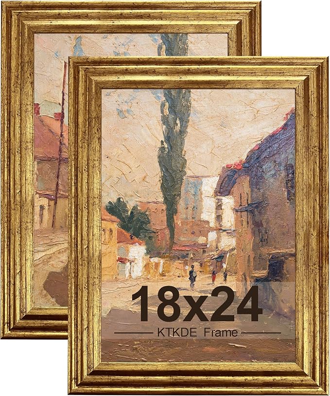 KTKDE 18x24 Picture Frame Set of 2, Ornate Vintage Poster Frames by KTKDE
