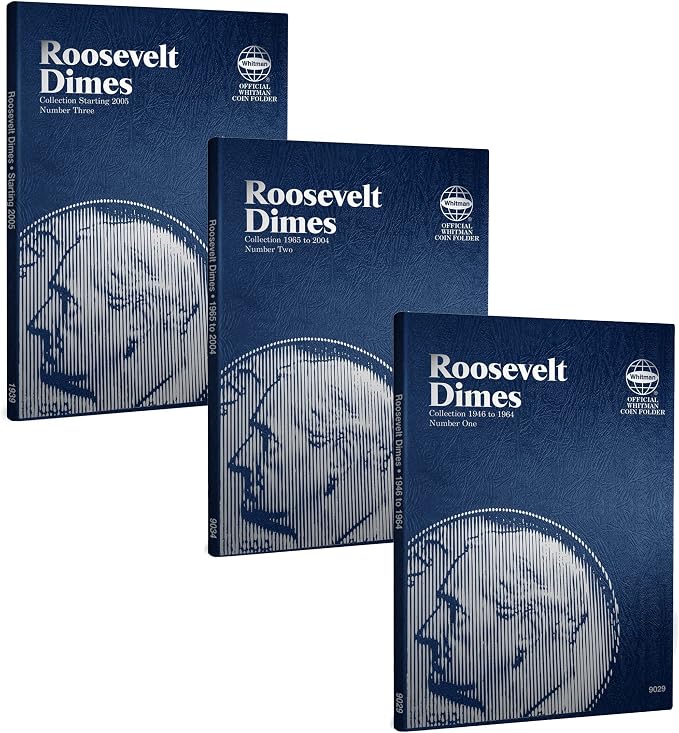 Whitman US Roosevelt Dime Folder Set 1946 to Present Day #’s 9029 9034 9039 by Unknown