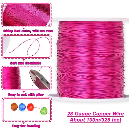 328 Feet Tarnish Resistant Copper Wires 28 Gauge/0.3mm Jewelry Craft Wires - Image 2